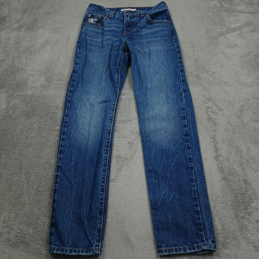 Levis Jeans Womens 23 Blue Denim Middy Straight Premium Casual